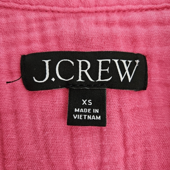 J.CREW Fresco Shirt Pink Soft Gauze Long Sleeve Button Peasant Top XS - Picture 5 of 5